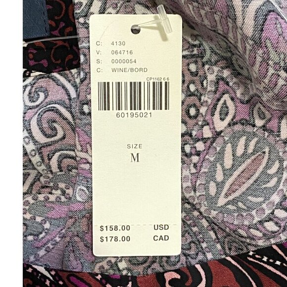 Anthropologie Lisabetta Maxi Printed‎ Dress Size M, paisely print, Wine, NWT - Picture 6 of 12